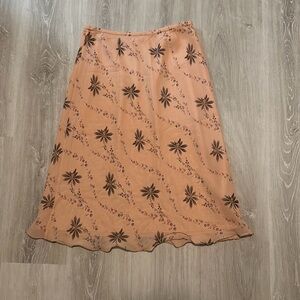 Floral silk skirt